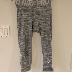 Men’s Nike Grey Pro Crop Tights Men’s M Medium Run Gym Hypercool